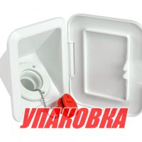 Горловина заливная для бензина в боксе под шланг 38 мм с крышкой, пластик (упаковка из 4 шт.)
