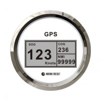 GPS-спидометр электронный, белый циферблат, нержавеющий ободок, выносная антенна, д. 85 мм, Marine Rocket