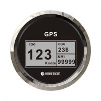 GPS-спидометр электронный, черный циферблат, нержавеющий ободок, выносная антенна, д. 85 мм, Marine Rocket
