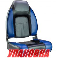 Кресло мягкое складное, обивка винил, цвет синий/угольный/черный, Marine Rocket (упаковка из 4 шт.)