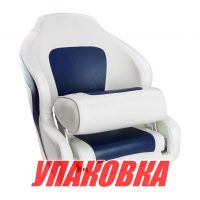 Кресло с болстером Delux Sport Flip Up, обивка белый/синий винил (упаковка из 4 шт.)