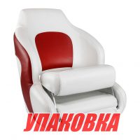 Кресло с болстером Premium Captain's Bucket, обивка винил, цвет белый/красный, Marine Rocket (упаковка из 4 шт.)