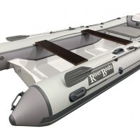 Лодка РИБ (RIB) RiverBoats RB 380 NEW, серо-белый, накладка на рундук,утка, защита киля, корпус белый