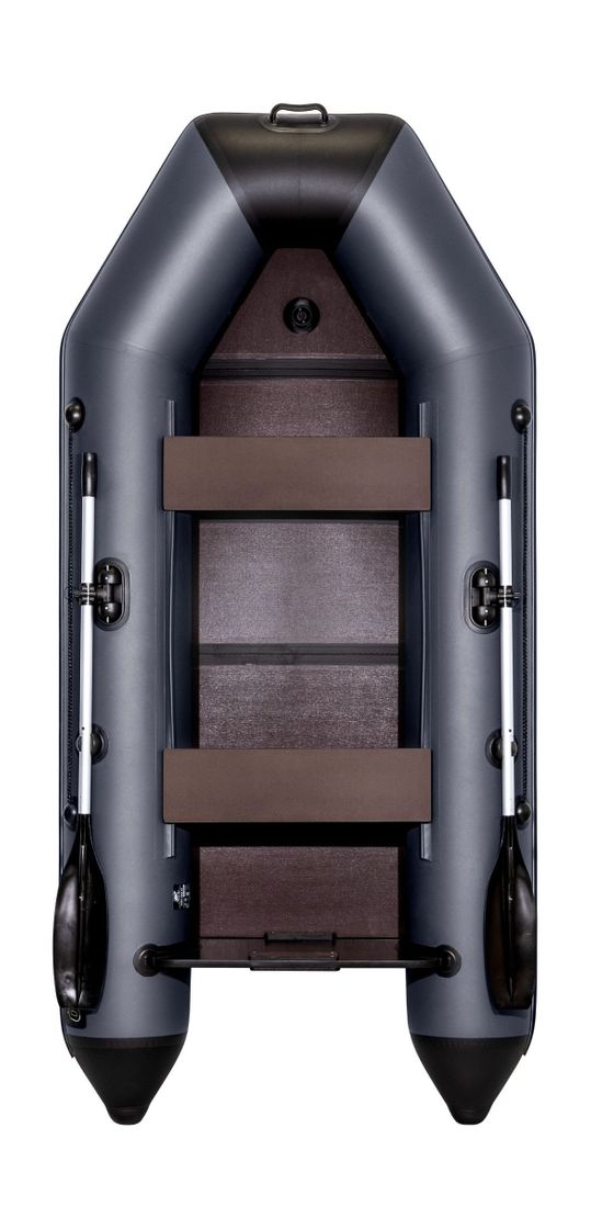 Надувная лодка ПВХ, АКВА 2900 слань-книжка киль, графит/черный