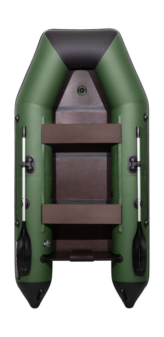 Надувная лодка ПВХ, АКВА 2900 слань-книжка киль, зеленый/черный