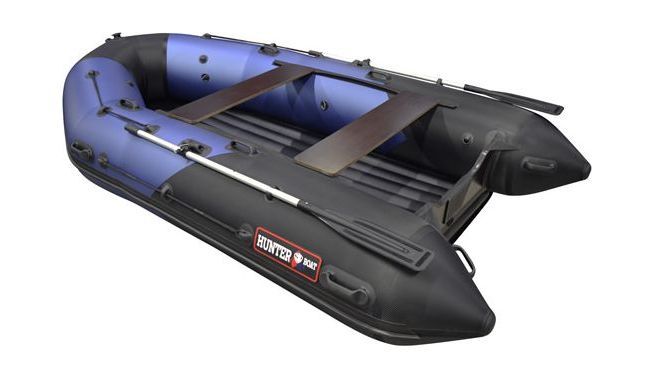 Надувная лодка ПВХ, Хантер 350 Про Спорт НДНД, синий/карбон