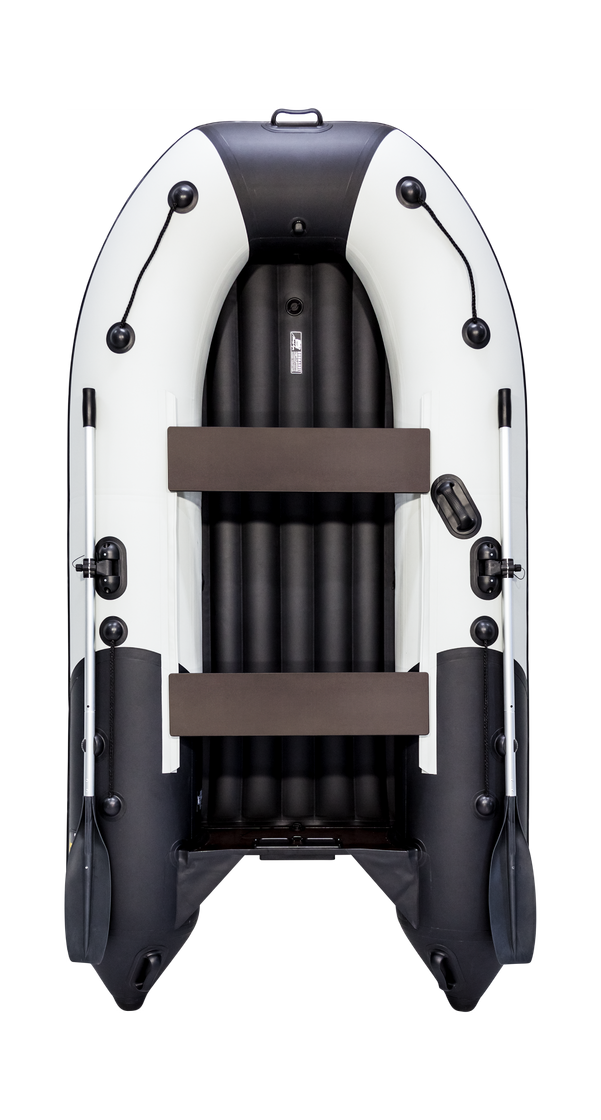 Надувная лодка ПВХ, Ривьера Компакт 3200 НДНД Комби, светло-серый/черный