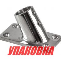 Основание стойки леера 7/8(22,2 мм), 60 град, прямоугольное (упаковка из 50 шт.)
