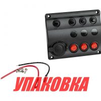 Панель бортового питания 3 переключателя, разъем прикуривателя, индикация, автоматы (упаковка из 2 шт.)