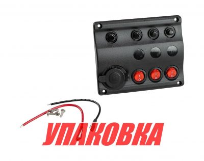 Панель бортового питания 3 переключателя, разъем прикуривателя, индикация, автоматы (упаковка из 2 шт.)