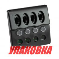 Панель бортового питания 4 переключателя, индикация, автоматы (упаковка из 6 шт.)