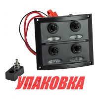 Панель бортового питания 4 переключателя, предохранители, индикация (упаковка из 2 шт.)