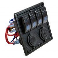 Панель бортового питания 4 переключателя, USB зарядка, разъем прикуривателя