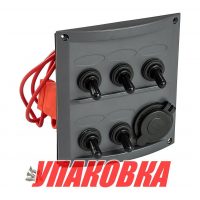 Панель бортового питания 5 переключателей, разъем прикуривателя, предохранители (упаковка из 24 шт.)