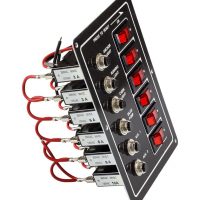 Панель бортового питания 6 переключателей, автоматы
