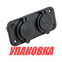 Панель с USB-разъемом 5в 2.1А и прикуривателем (упаковка из 10 шт.)