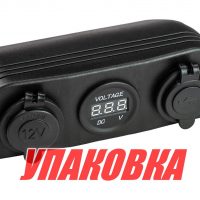 Панель с USB-разъемом 5в 2.1А, прикуривателем и вольтметром (упаковка из 10 шт.)