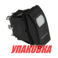 Переключатель двухпозиционный (ON)-ON 12 В/16А 6Р с подсветкой без фиксации 1 положения (упаковка из 10 шт.)