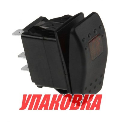 Переключатель двухпозиционный (ON)-OFF 12 В/20А 5Р с подсветкой без фиксации 1 положения (упаковка из 25 шт.)