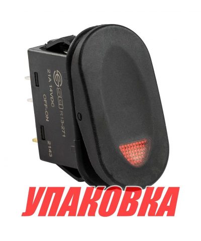 Переключатель двухпозиционный ON-OFF 12 В/21А 3Р с подсветкой (упаковка из 10 шт.)