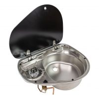 Плита газовая с мойкой правой, стеклянная крышка, Marine Rocket