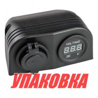 Разъем USB 5в 3.1А и цифровой вольтметр для крепления на приборную панель (упаковка из 10 шт.)