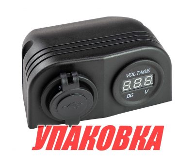 Разъем USB 5в 3.1А и цифровой вольтметр для крепления на приборную панель (упаковка из 40 шт.)