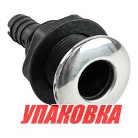 Разъем водосброса пластиковый с крышкой из нержавеющей стали под шланг 19 мм, черный (упаковка из 10 шт.)