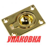 Ручка палубная потайная 51х38 мм, полированная латунь (упаковка из 10 шт.)