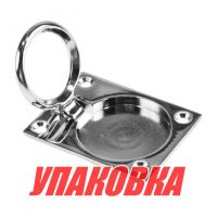 Ручка палубная потайная 63х48х8 мм, хромированная латунь (упаковка из 5 шт.)