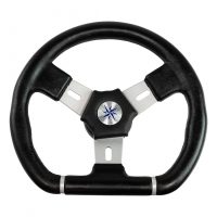 Рулевое колесо ELBA SPORT обод черный, спицы серебряные д. 320 мм