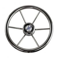 Рулевое колесо LEADER INOX нержавеющий обод серебряные спицы д. 320 мм