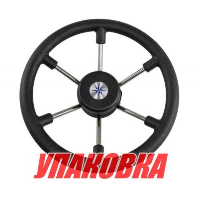 Рулевое колесо LEADER TANEGUM черный обод серебряные спицы д. 330 мм (упаковка из 6 шт.)