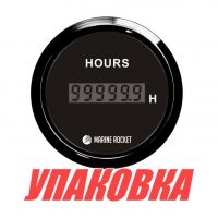 Счетчик моточасов цифровой 0-99999, 9 ч., черный циферблат, черный ободок, д. 52 мм, Marine Rocket (упаковка из 15 шт.)