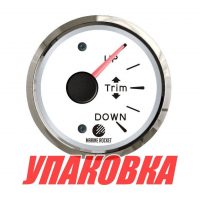 Трим-указатель, белый циферблат, нержавеющий ободок, д. 52 мм, Marine Rocket (упаковка из 10 шт.)