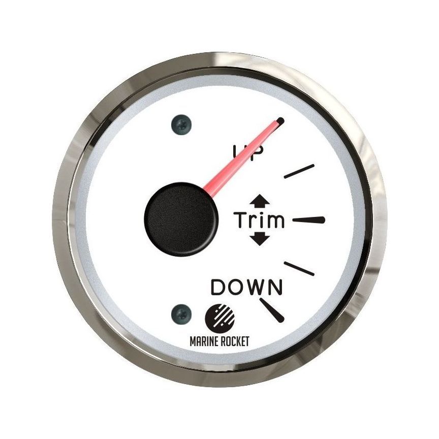 Трим-указатель Suzuki, белый циферблат, нержавеющий ободок, д. 52 мм, Marine Rocket