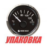 Указатель температуры двигателя 40-120 гр., черный циферблат, нержавеющий ободок, д. 52 мм, Marine Rocket (упаковка из 100 шт.)