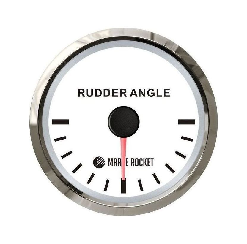 Указатель угла поворота руля, белый циферблат, нержавеющий ободок, д. 52 мм, 87-900 Ом, Marine Rocket