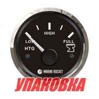 Указатель уровня сточных вод 0-190 Ом (ЕВРО), черный циферблат, нержавеющий ободок, д. 52 мм, Marine Rocket (упаковка из 10 шт.)