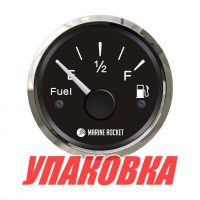 Указатель уровня топлива 240-33 Ом (US), черный циферблат, нержавеющий ободок, д. 52 мм, Marine Rocket (упаковка из 20 шт.)