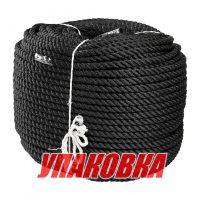Веревка якорная 3-прядная d12мм, L150м, черный, Marine Rocket (упаковка из 4 шт.)
