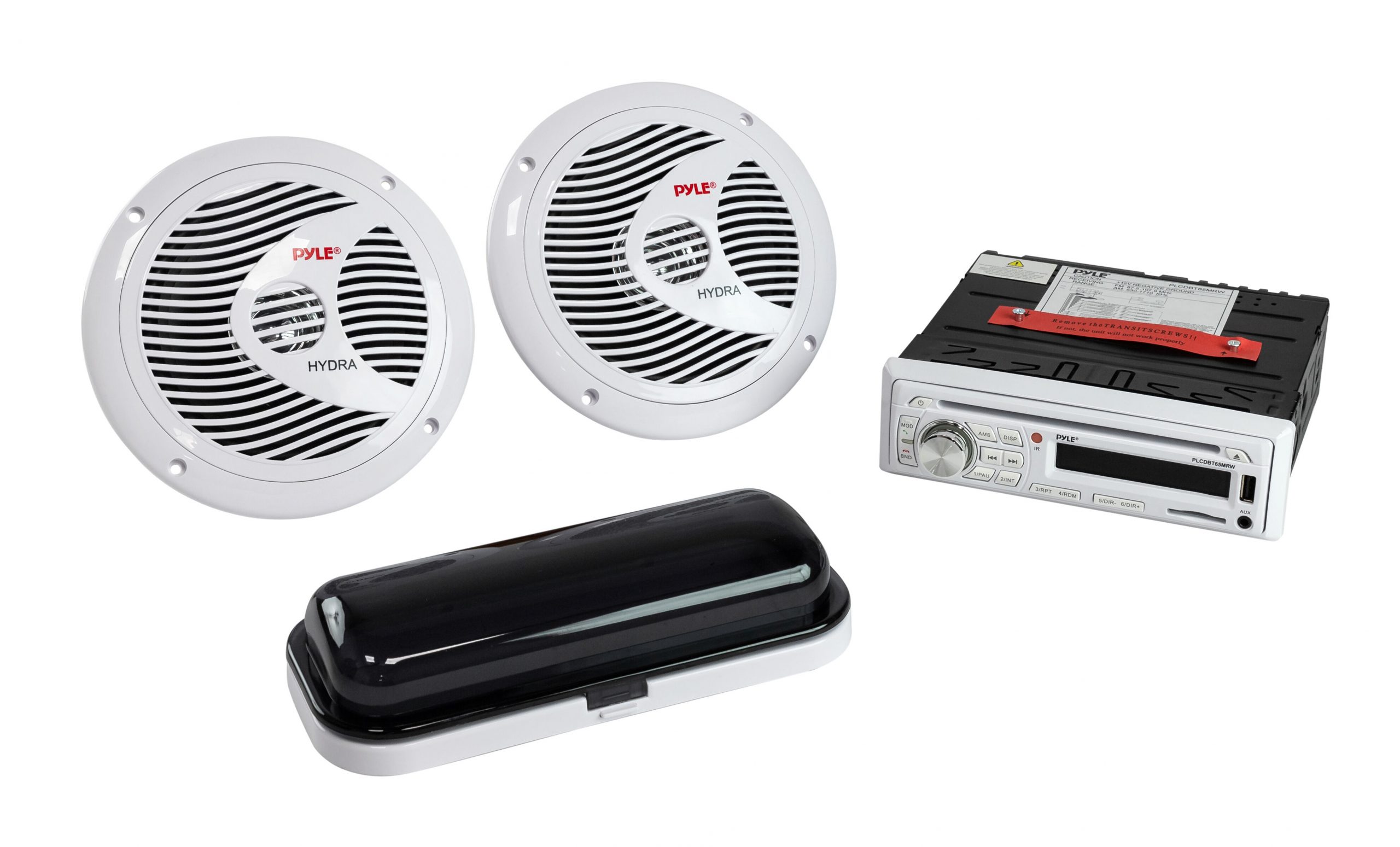 Морская аудиосистема 1DIN PYLE PLCDBT65MRW, комплект