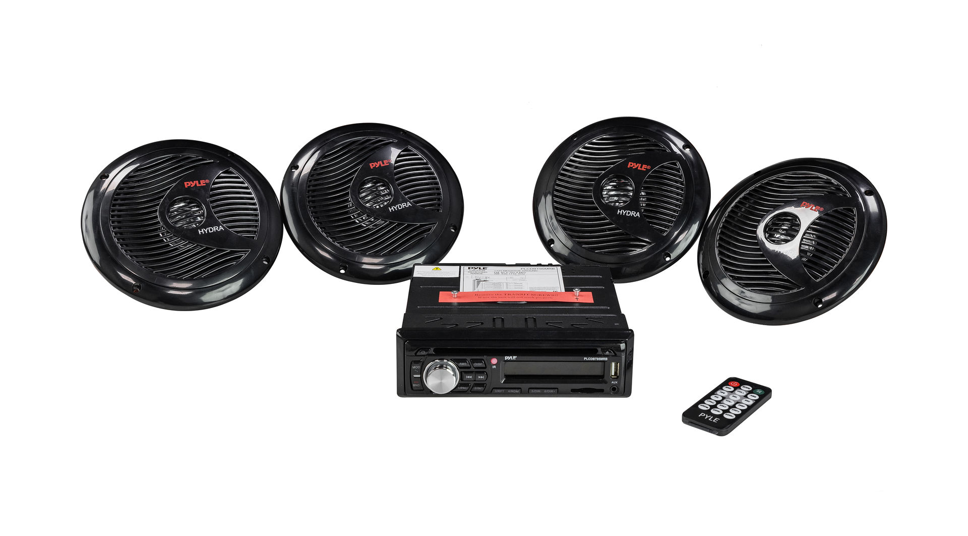 Морская аудиосистема 1DIN PYLE PLCDBT95MRB, комплект