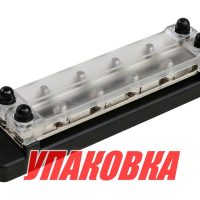 Колодка распределительная электромонтажная с защитной крышкой, 2 планки по 4 контакта (упаковка из 2 шт.)