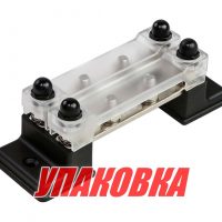 Колодка распределительная электромонтажная с защитной крышкой, 2 планки по 4 контактов (упаковка из 2 шт.)