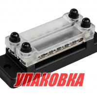 Колодка распределительная электромонтажная с защитной крышкой, 2 планки по 6 контактов (упаковка из 2 шт.)