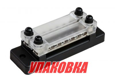Колодка распределительная электромонтажная с защитной крышкой, 2 планки по 6 контактов (упаковка из 2 шт.)